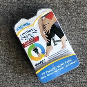 CLOUDZ Footless Compression Socks Unisex S/M Black